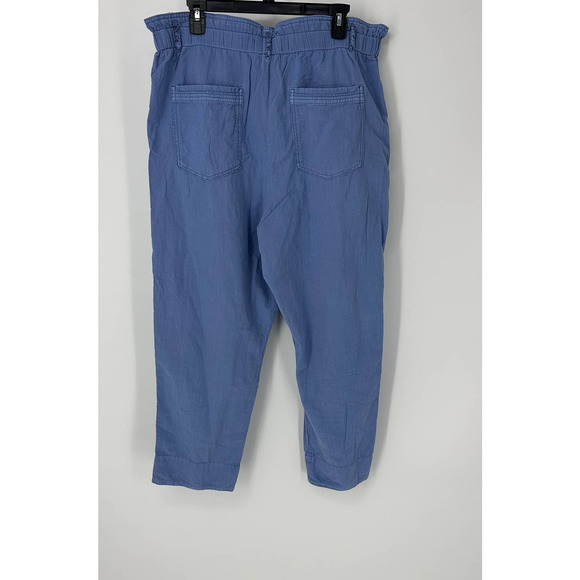 Anthropologie malin utility pants size large blue (missing belt) pull on - Picture 2 of 9